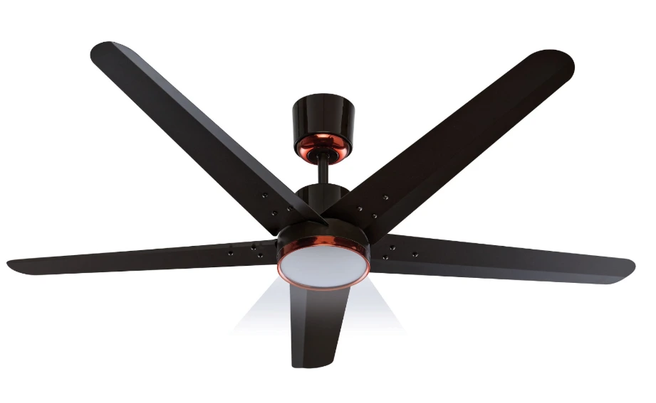 AeroLyte Glow BLDC Ceiling Fan with Bottom LED Light, 5 Blades - Smoky Brown Colour